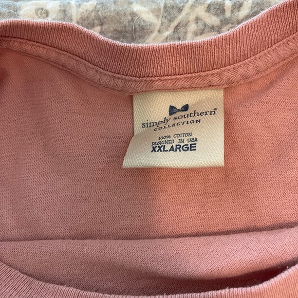 Simply Southern Grey America the Beautiful Crab Short Sleeve T-Shirt Size Large - Picture 4 of 4